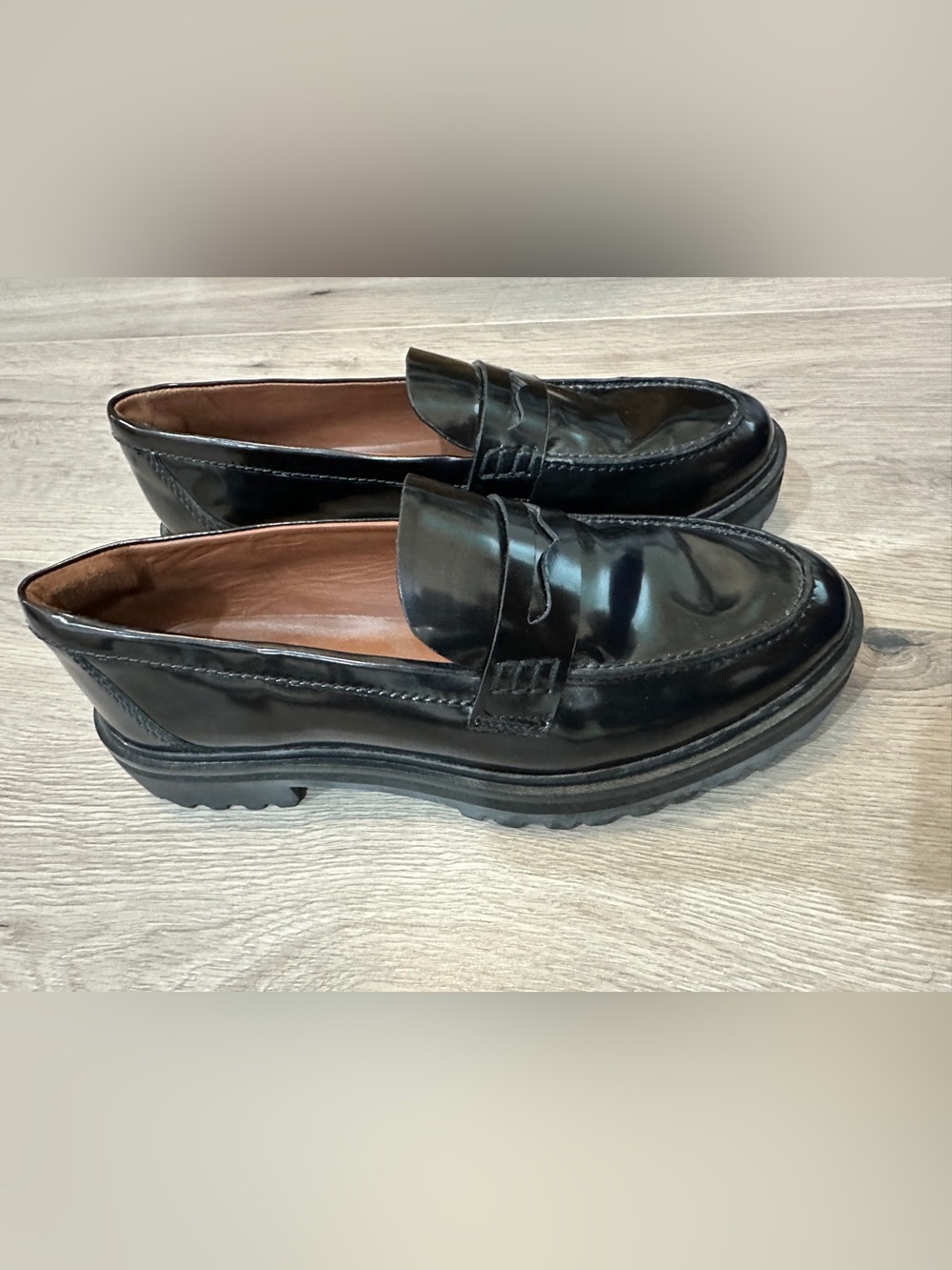 Reformation Black Agathea Patent Leather Loafers